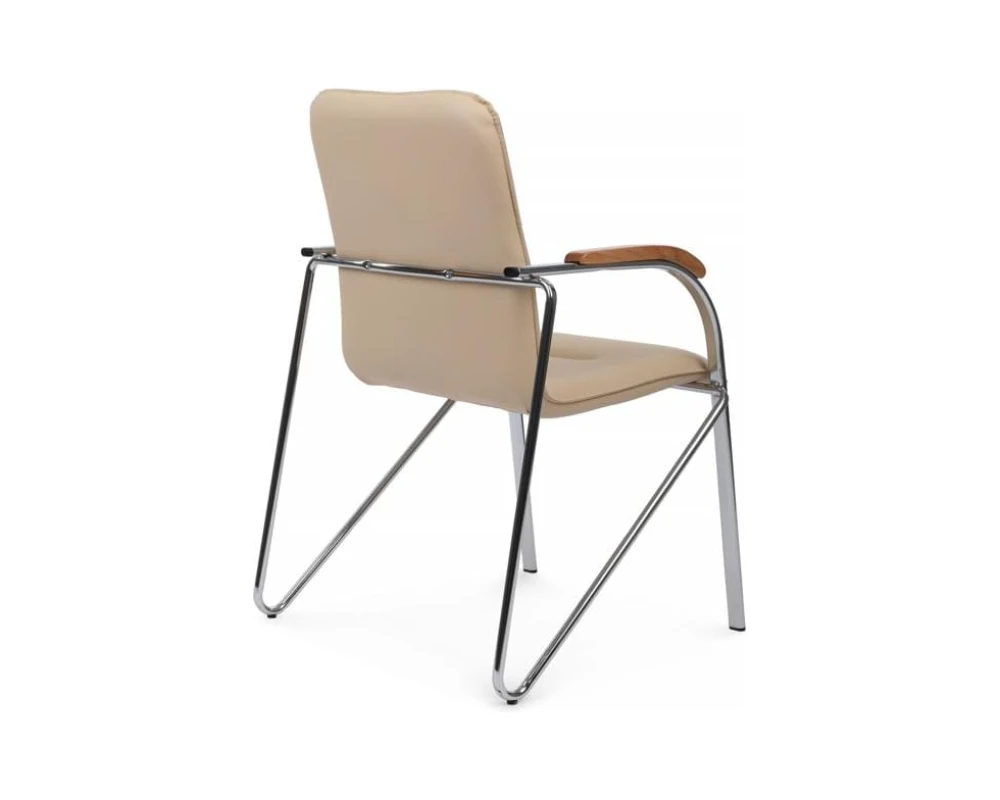 Стул Самба с деревянными подлокотниками SMB-02H Хром гальв.