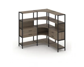 Трехсекционный угловой стеллаж четырехярусный с ящиками 1590х1590х1613 Shelf System images