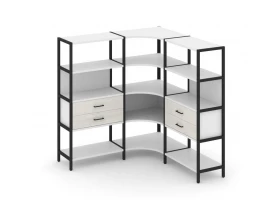 Трехсекционный угловой стеллаж четырехярусный с ящиками 1590х1590х1613 Shelf System images