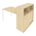 отзыв Стол письменный на П-образном м/к с опорным шкафом-купе 161x112x109,8 Метал Систем / Metal System