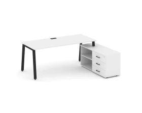 Стол письменный с греденцией правой на А-образном каркасе 1580x1480x750 Style Project Direct images