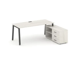 Стол письменный с греденцией правой на А-образном каркасе 1580x1480x750 Style Project Direct images