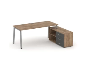 Стол письменный с греденцией правой на А-образном каркасе 1580x1480x750 Style Project Direct images