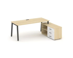 Стол письменный с греденцией правой на А-образном каркасе 1580x1480x750 Style Project Direct images