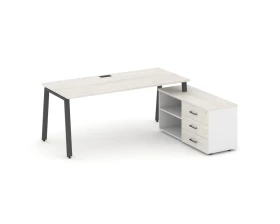 Стол письменный с греденцией правой на А-образном каркасе 1580x1480x750 Style Project Direct images