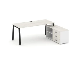 Стол письменный с греденцией правой на А-образном каркасе 1580x1480x750 Style Project Direct images