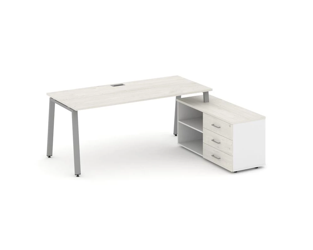 Стол письменный с греденцией правой на А-образном каркасе 1580x1480x750 Style Project Direct