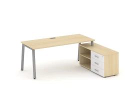 Стол письменный с греденцией правой на А-образном каркасе 1580x1480x750 Style Project Direct images