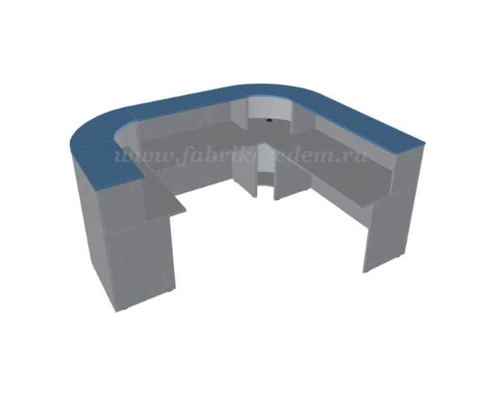 Стойка ресепшен П-образная 274x137x116 Эдем (угол - металл. пластик)