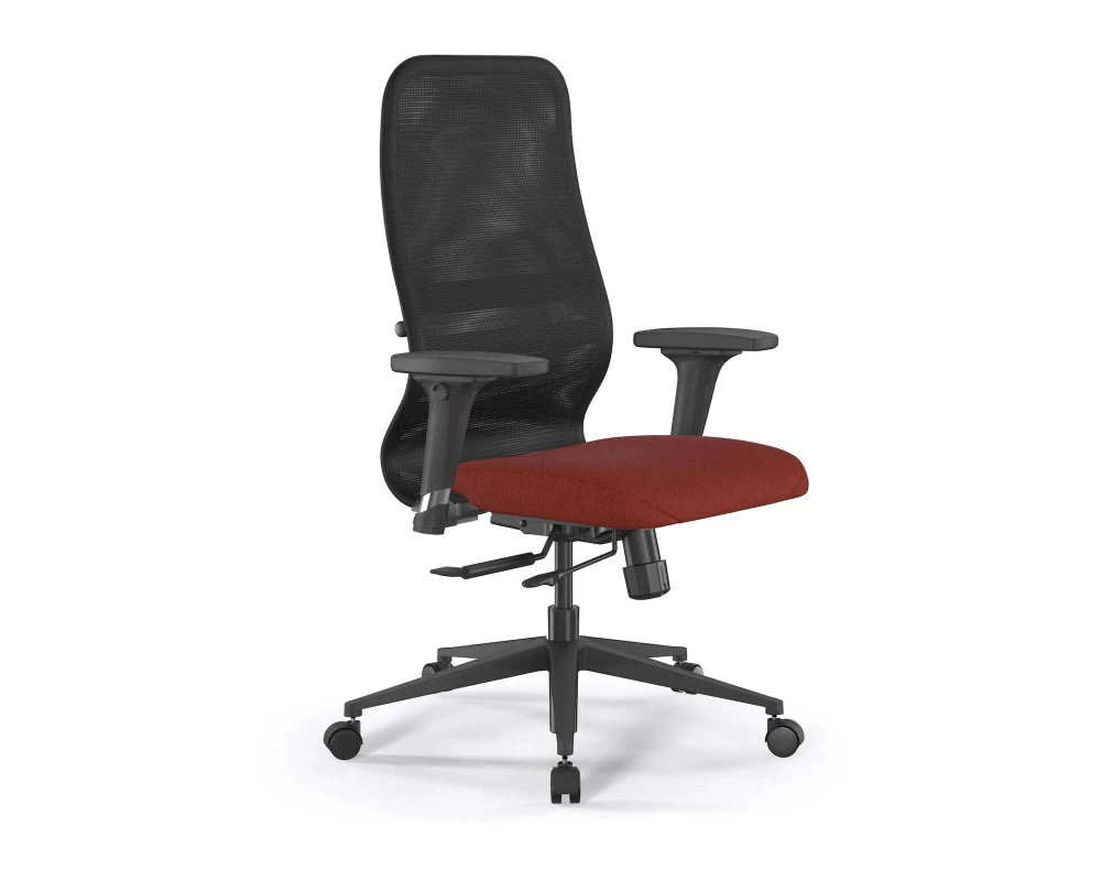 Кресло ErgoLife SynchroSit 8 B2-9D M18.B11.G19.W02 Сетка/Ткань, Черный/Красный